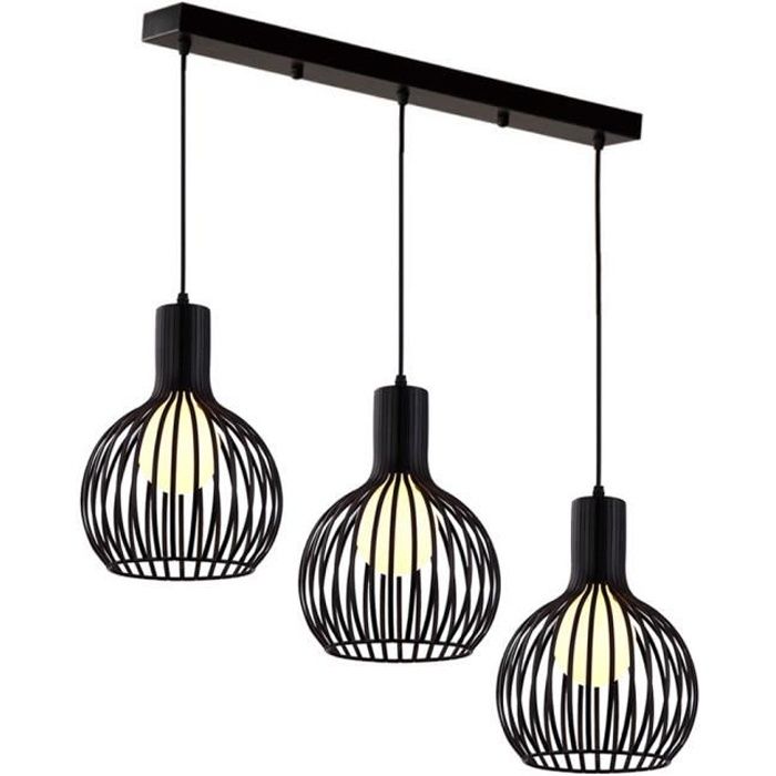 Luminaire Suspension Industrielle Riserva 16cm Noir - Abat-jour Métal Corde Chanvre E27