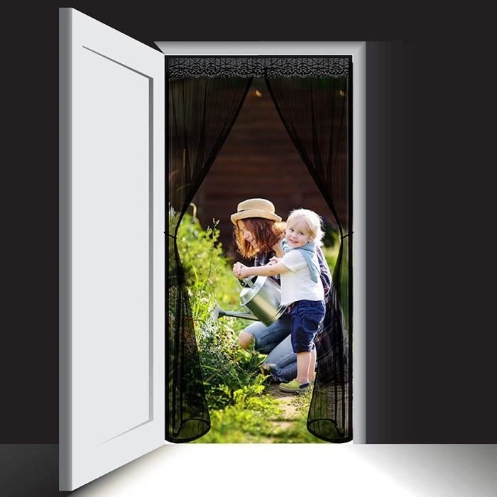 Rideau Porte 210 X 220 Cm Anti Moustiquaire Enroulable Moustiquaire Sur Mesure De Porte Animaux AcceptéS Pour Porte D Entrée Intérieur/Patio Gris