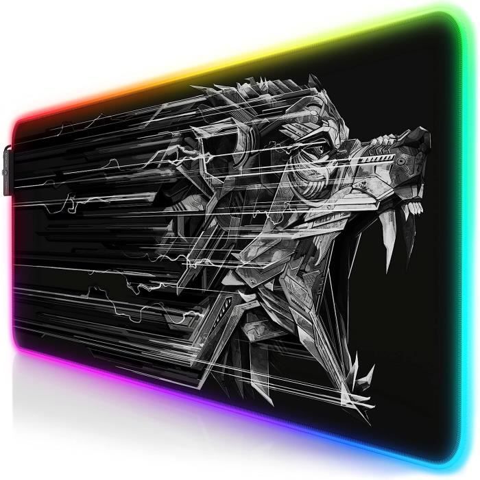Tapis De Souris Gamer RGB XXL - 800x300mm, 14 Modes LED, Surface Tissu Antidérapante - AILRINNI