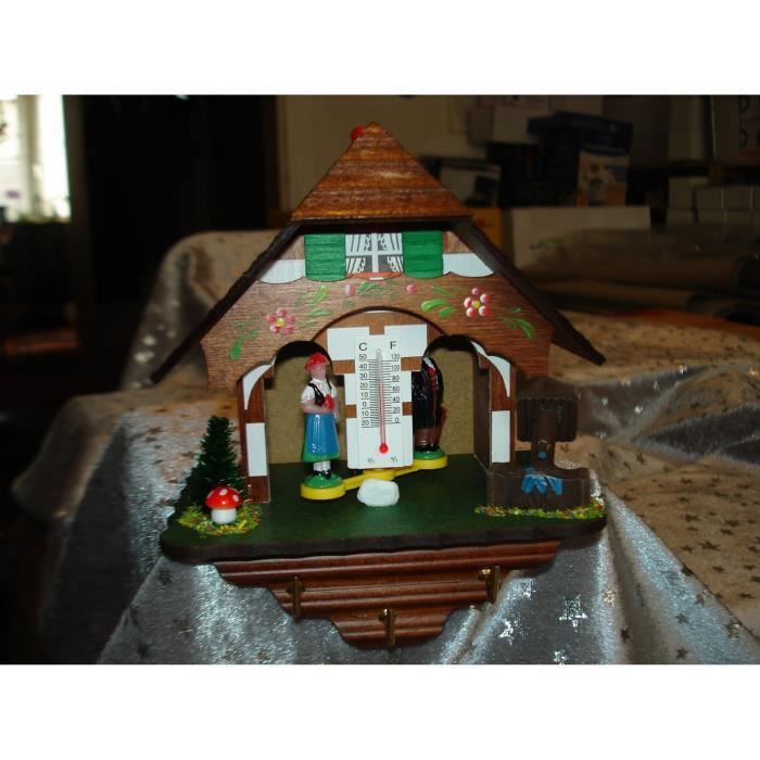 Chalet Météo Trenkle TU 0805 - Bois, Figurines 4.5cm, Fonction Humidité, Fabriqué En Allemagne