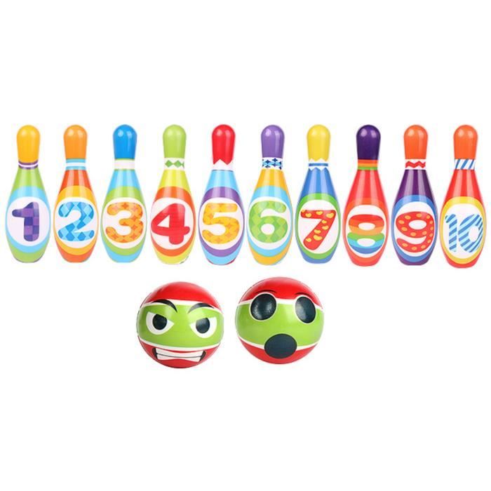 Jeu De Quille Enfant Jouet Exterieur Interieur Enfant Bowling Enfant Avec 10 Quilles 2 Boules De Bowling Pour Enfants 3 4 5 Ans Cdiscount Jeux Jouets