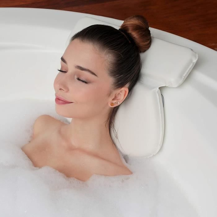 Coussin De Bain Antidérapant De Luxe Pour Baignoire, Soutien Du Cou Et Du Dos, Grandes Ventouses Antidérapantes, Repose-tête Confortable – 124,5 X 35,6 Cm