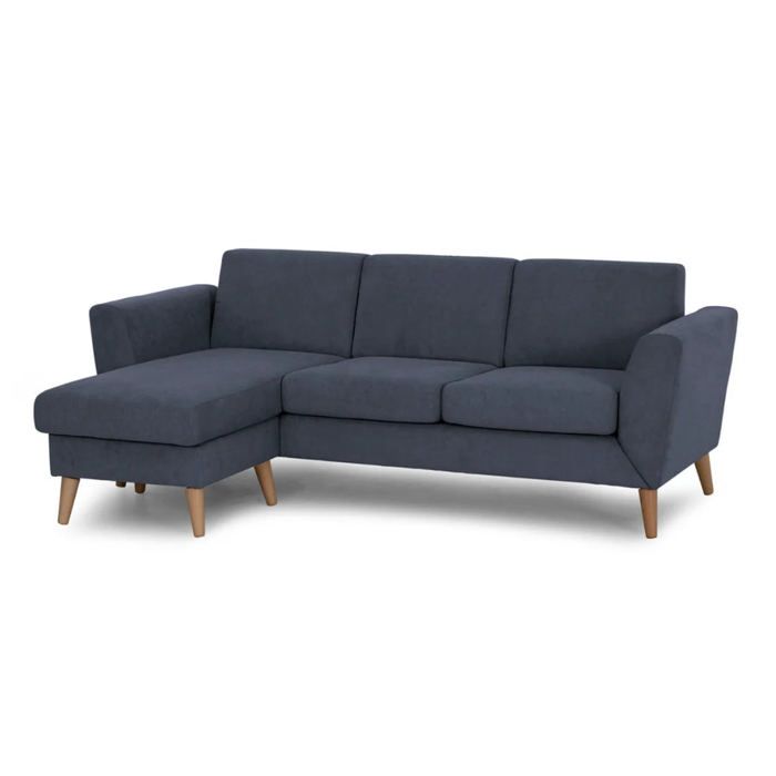 Canapé d'angle 3 places Bleu Moderne Confort