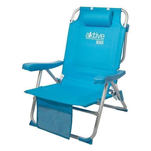 Chaise pliante en aluminium Aktive - modèle 53983 - 5 positions - bleu