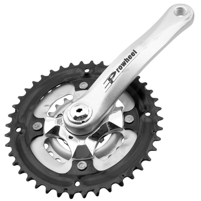 Pédalier triple manivelle Prowheel 3X7/3X8 - noir/argenté - 170 mm