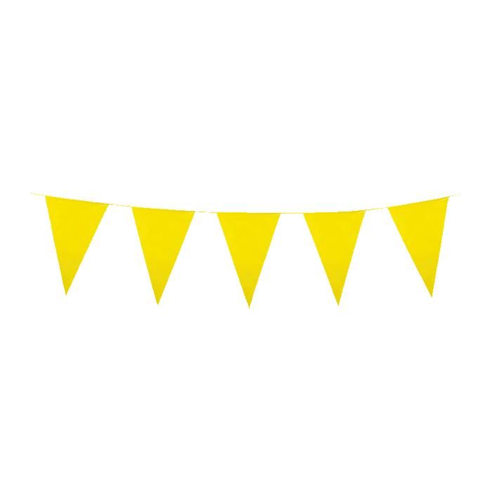 Guirlande fanions jaunes 10 m Taille Unique
