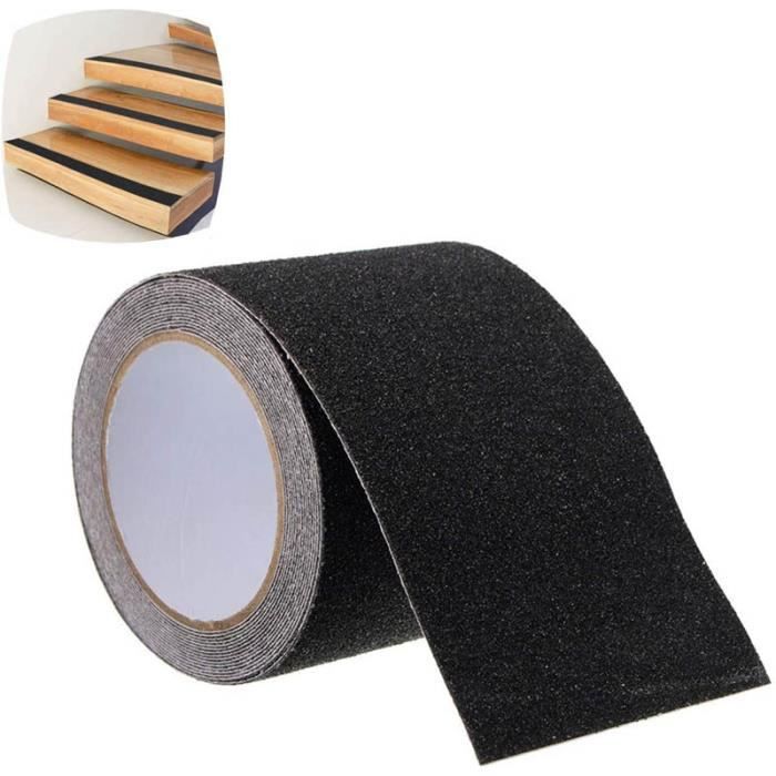 Ruban Antidérapant Adhésif Bande Antiderapante pour l'intérieur et  l'extérieur, Escaliers, Tapis 5 (10cm x 5m, Noir) - Cdiscount Bricolage