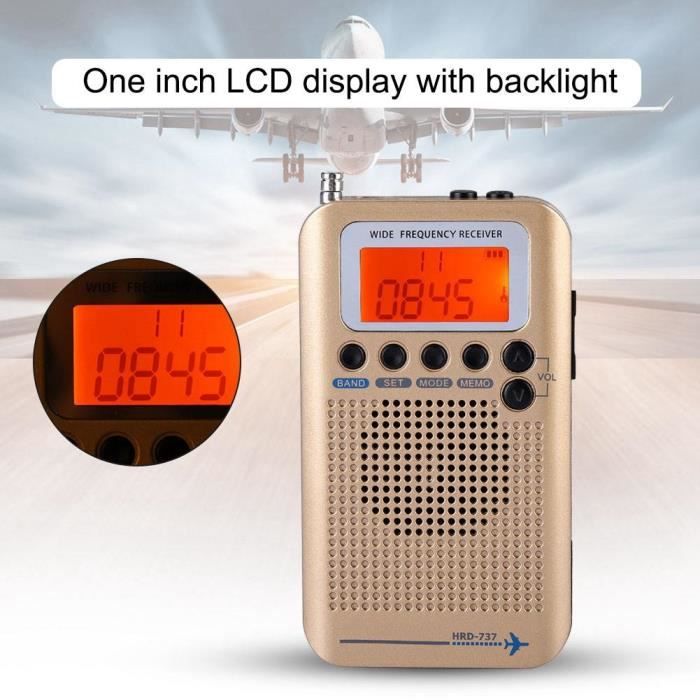 Retekess TR105 Récepteur à Ondes Courtes, Radio Portable Récepteur de Bande d'avion, FM AM SW CB