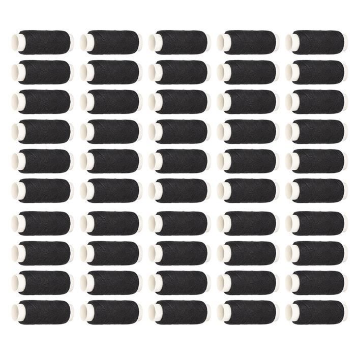 Lot De 10 Bobines Fil à Coudre Polyester Blanc & Noir - 500m Par Bobine Pour Machine à Coudre