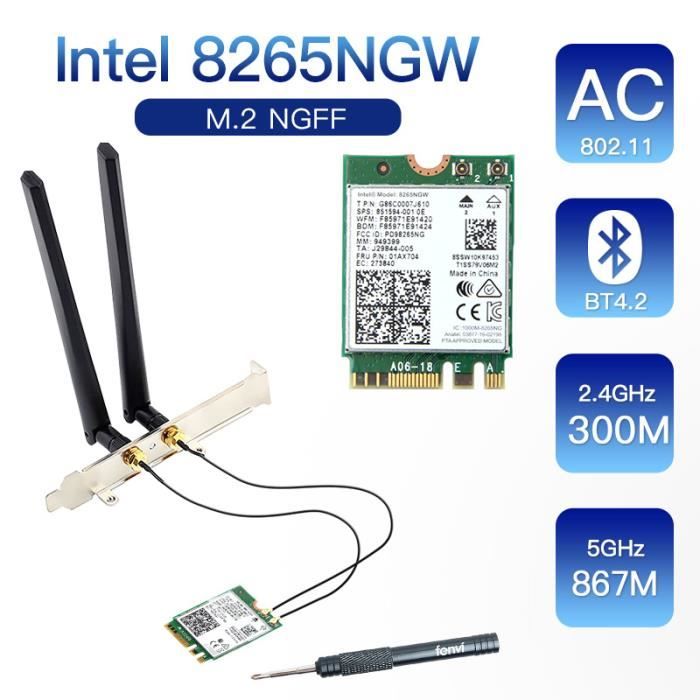 Carte réseau sans Fil Mini-PCI-E WI-FI, Vitesse sans Fil 2.4G / 5G 4.2 Bluetooth pour Ordinateur Portable à Interface ASUS/Acer/Dell/Samsung/Toshiba/Sony/Mini PCI-E 802.11AC Carte réseau sans Fil Mini-PCI-E WI-FI, Vitesse sans Fil 2.4G / 5G 4.2 Bluetooth pour Ordinateur Portable à Interface ASUS/Acer/Dell/Samsung/Toshiba/Sony/Mini PCI-E 802.11AC