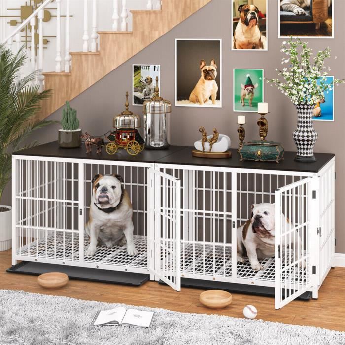 Comparer les prix de BingoPaw Cage pour Chien Taille L Meuble Cage Chien Grande Taille Caisse Caisse pour Grand Chien Interieur 91.5x63.5x74.5cm