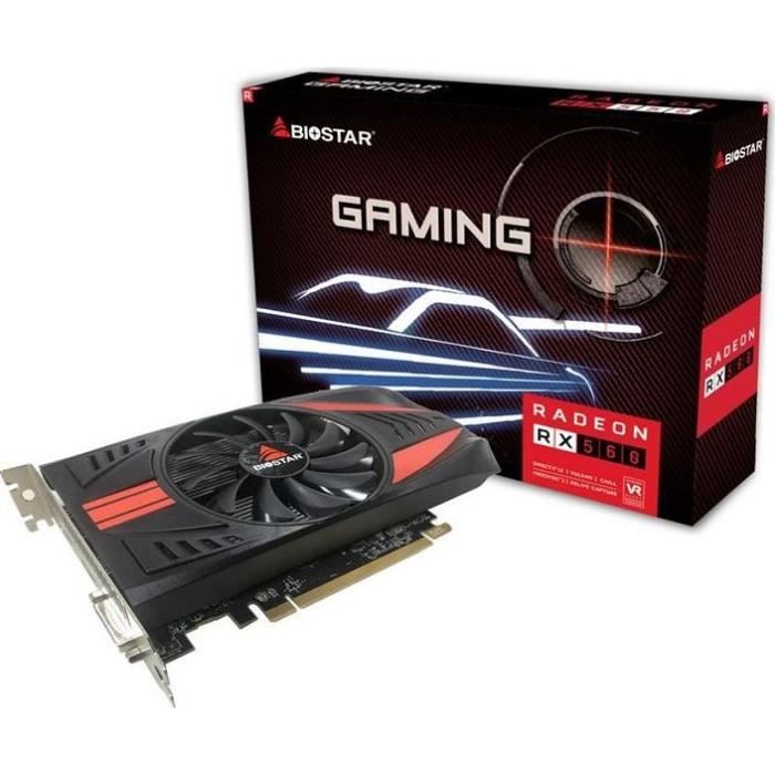 Biostar Radeon RX560 AMD Radeon RX 560 4 Go GDDR5 - vue 3