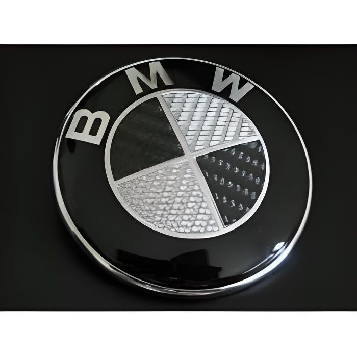 LOGO SIGLE EMBLEME BMW CARBONE NOIRE POUR VOLANT