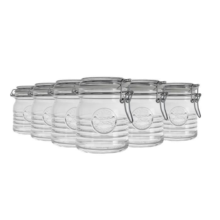 Set Van 4 Glazen Flessen Met Reliëf En Ribbels - Italiaanse Kwaliteit Voor Inmaken Dranken En Decoratie