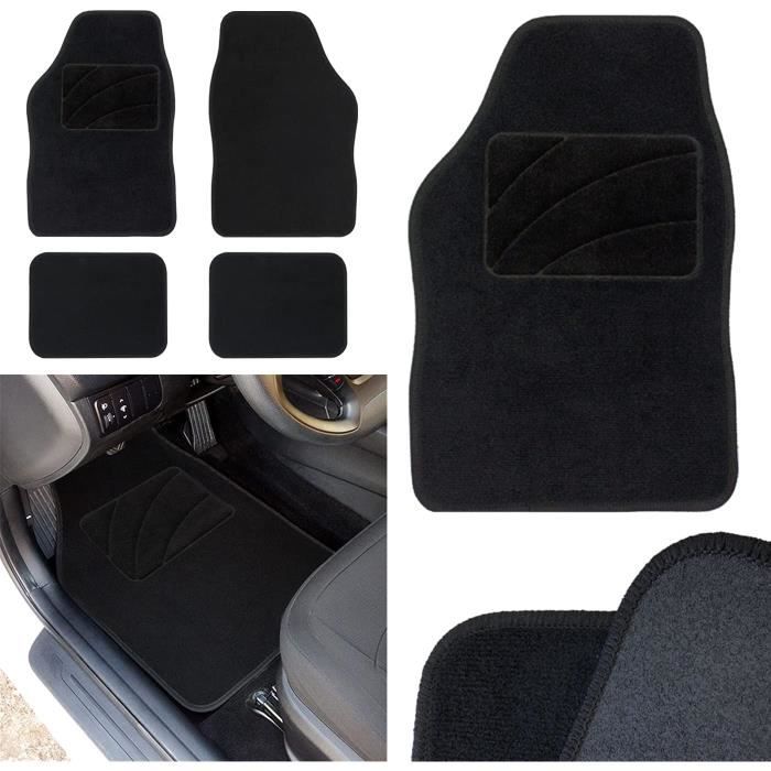 Jeu De 4 Tapis De Voiture WRC Blue Race - Moquette Velours Noir/gris/bleu, Finition Brodée, Taille Universelle