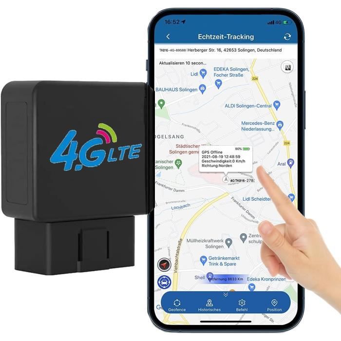 Tracker GPS Voiture - Localisation Temps Réel, Capteur Choc, Alarme Anti-vol - Magnétique, Portable - Pour Voiture, Moto, Camion, Bateau