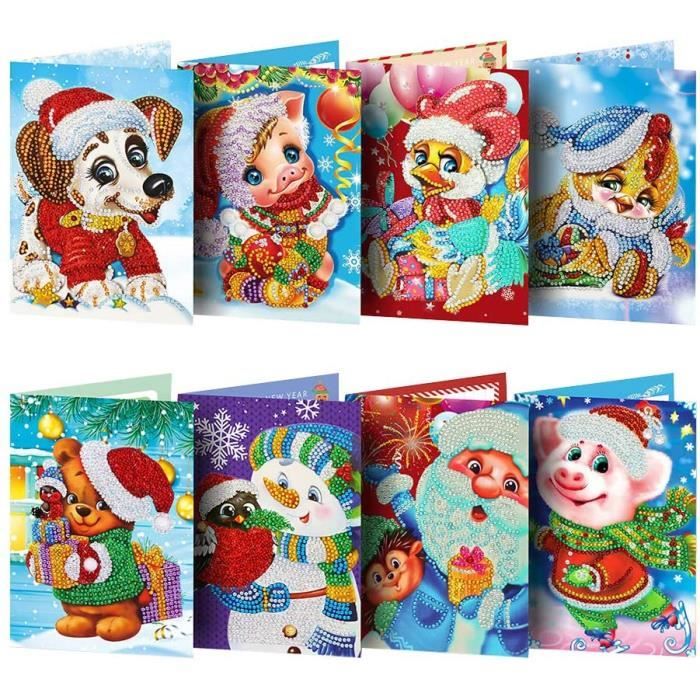 Ensemble De 8 Carte De Vœux De Noël Avec Enveloppes à Choisir Parmi