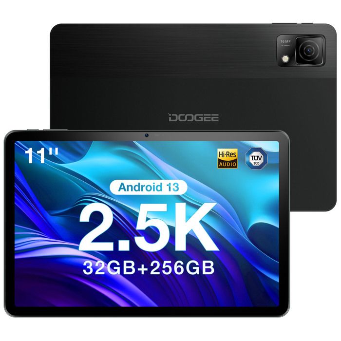 DOOGEE T30 Ultra Tablette 11 Pouces 2.5K Android 13 Tablette Tactile 32GO+256Go SD 2To Batterie 8580mAh Helio G99 Octa-Core Noir