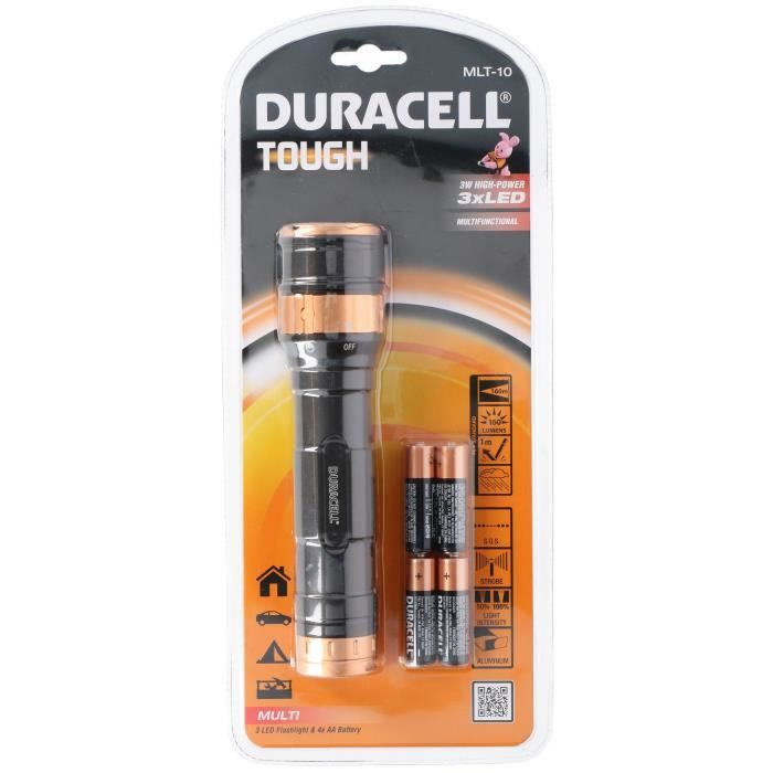 Duracell 2pk DURABEAM 1500 lm DEL Lampe de poche en acier inoxydable 4 Faisceau de paramètres