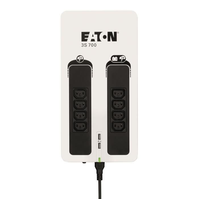 Onduleur/Multiprise/Parafoudre – EATON 3S 700 IEC – Off-line UPS – 3S700I – 700VA (8 prises IEC)