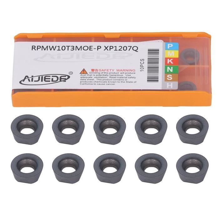 10 Inserts En Carbure CNC CCMT060204-HM YBC251 - Pour Tour à Métaux, Semi-finition Acier - Boîte De Rangement