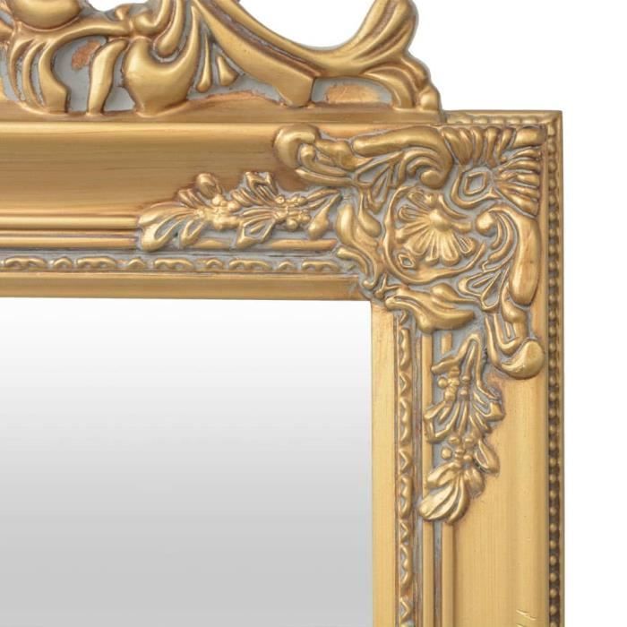 Yanjiibuy Miroir sur pied Style baroque 160 x 40 cm Doré 112258