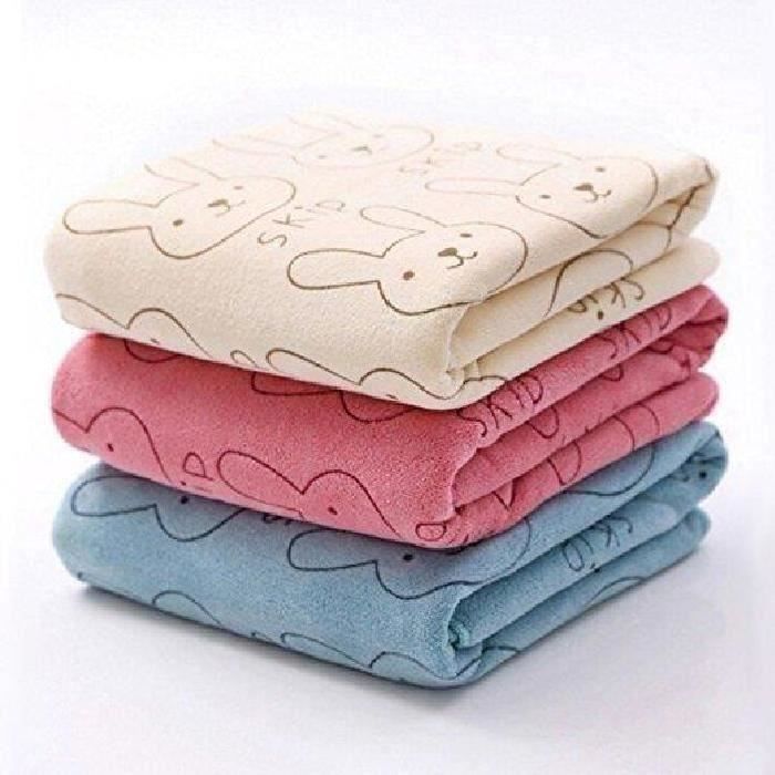 Exbon Lot De 3 Serviettes De Bain En Microfibre Douce Bebe Enfant Cdiscount Maison