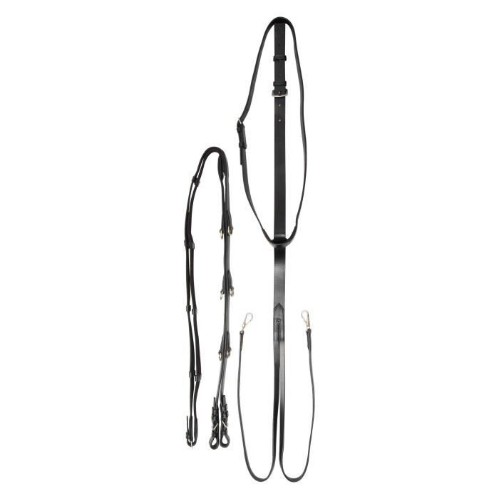 Enrênement Élastique Covalliero KERBL – Pour Cheval, Réglable, Mousqueton Plastique, Noir