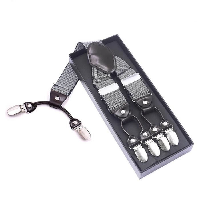 Bretelles élastiques Robustes 5,1 Cm Avec Clips - Noir/blanc, Taille L, Pour Pantalons De Travail, Jeans, Tenues Décontractées - 11