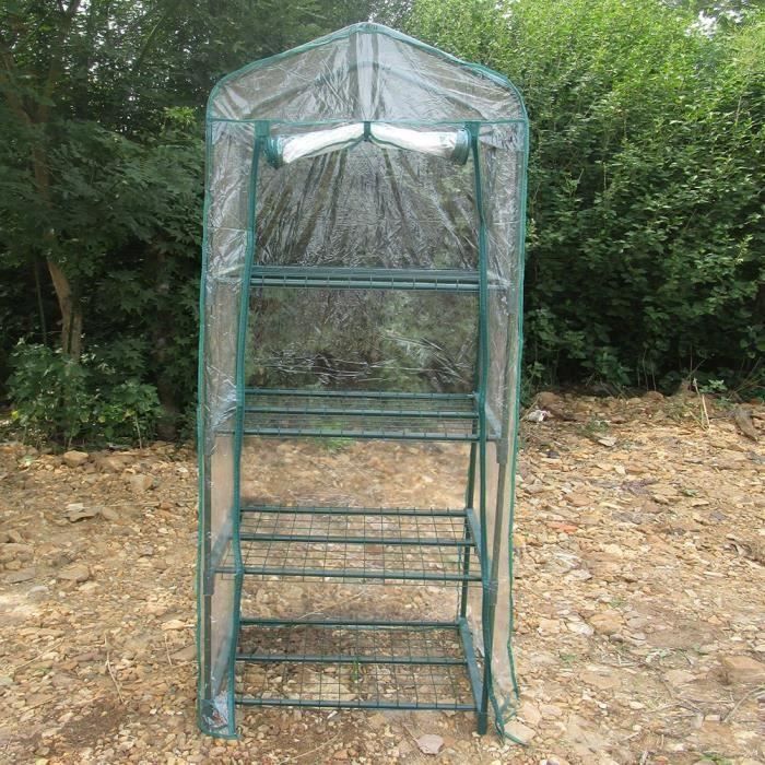 Housse Serre Jardin 4 Étages 160x70x50cm - Bâche PVC Transparente | Protection Plantes Intérieur/Extérieur