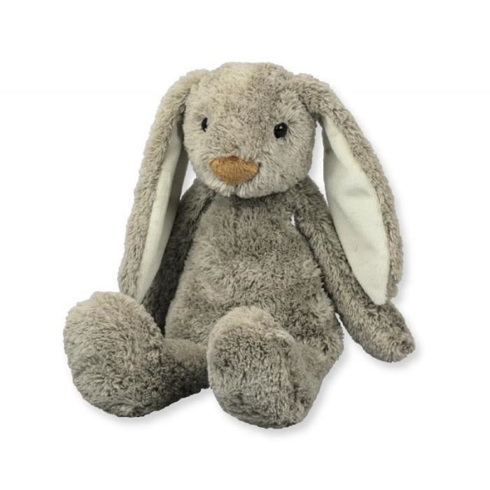 Peluche - doudou lapin gris