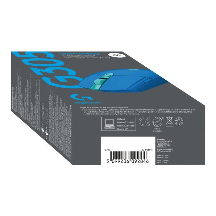 Logitech G G305 - Souris - optique - 6 boutons - 2.4 GHz - récepteur - vue 3