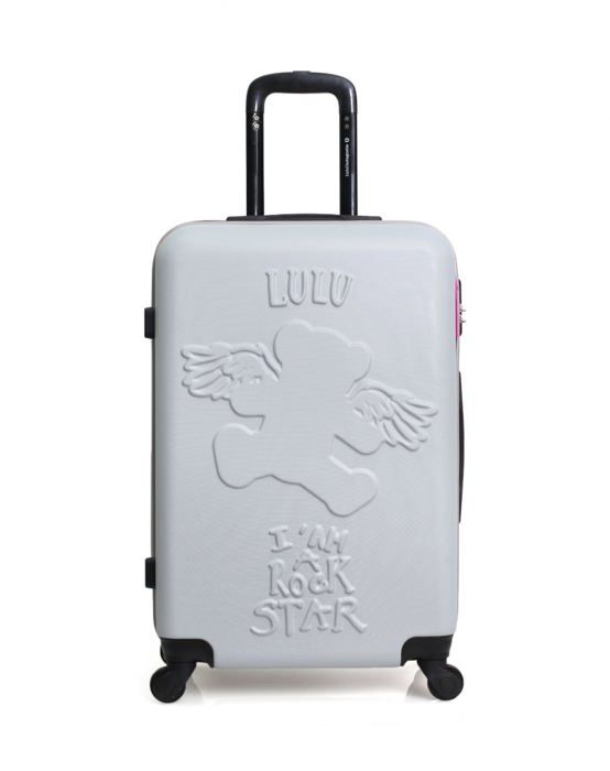LULU CASTAGNETTE - Valise Grand Format ABS OURS AILE 4 Roues 75 cm - Gris