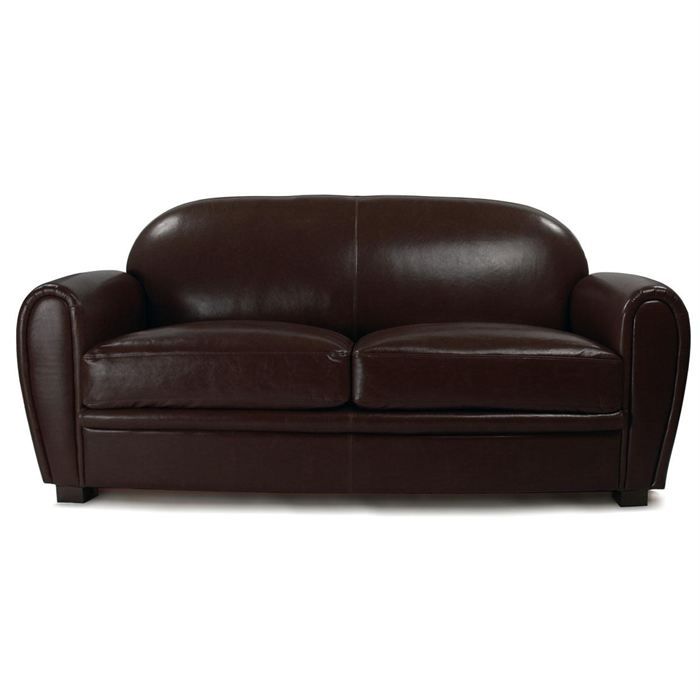 Canape Club Convertible Cuir Marron 3 Places Achat Vente Canape Sofa Divan Cdiscount