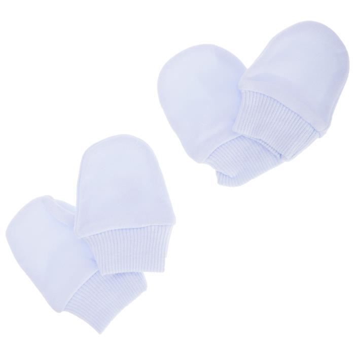 Moufles De Protection Anti Griffures 100 Coton Lot De 2 Paires Nouveau Ne Bleu Cdiscount Pret A Porter