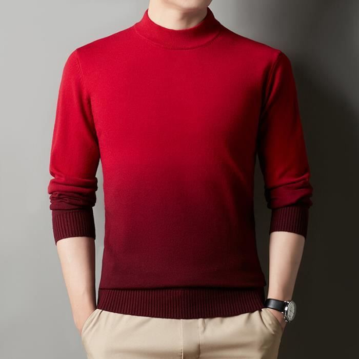 Pull Homme Col Montant 1/4 Zip - Tricoté Polaire, Slim Fit, 50% Polyester 50% Acrylique - Hiver Chaud, Bureau, Casual - 7