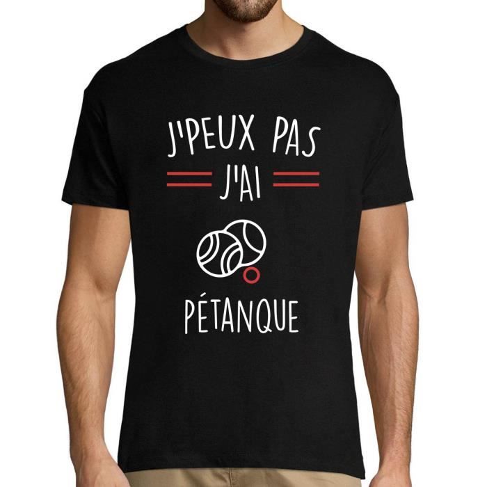 Pétanque | Je Peux Pas | T-Shirt Homme col Rond Sport Humour