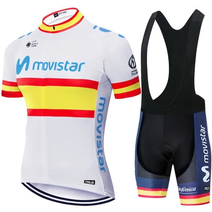 Combinaison de cyclisme USA Racing Team pour hommes - Blanc - Manches
