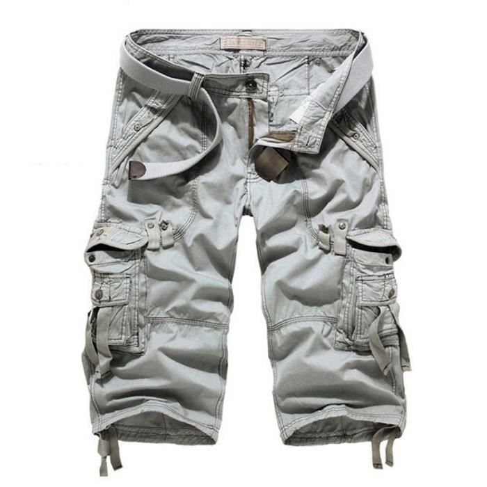 LAOSU Short Homme Pantacourt Hommes Printemps Et été Couleur Solide