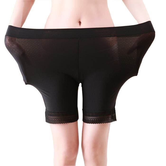 Puimentiua Femme Shorts de Sécurité en Soie Glacée Invisible Slip Boxer Sous-Vêtements Pantalons Short Seamless pour Robe Jupe