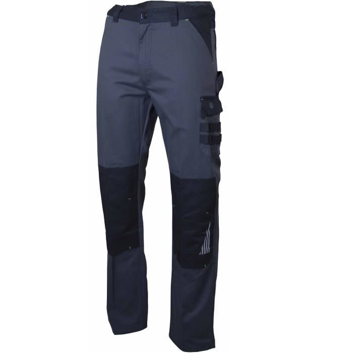 pantalon bicolore sulfate multipoches gris/noir t42 - lma lebeurre - 1622