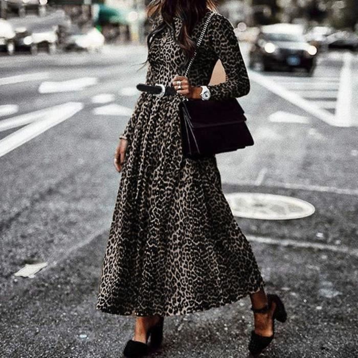 robe longue leopard