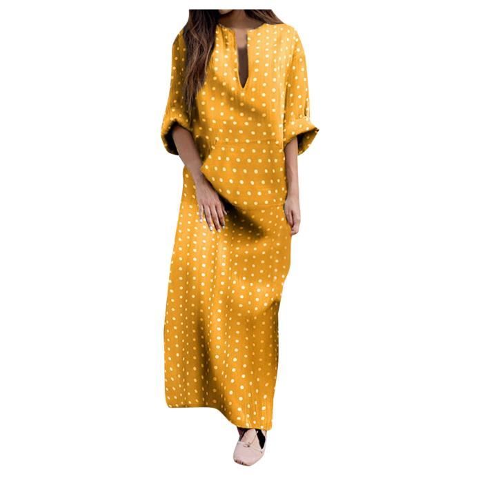Royaume-Uni pour femme à manches longues Casual Loose Robe Imprimé Caftan Maxi Robes Oversize