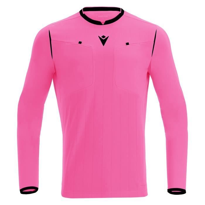 Maillot Manches Longues Arbitre Macron - Coupe Technique, Respirable - Pour Arbitrage Football, Rugby, Sports Collectifs - Modèle Eklind
