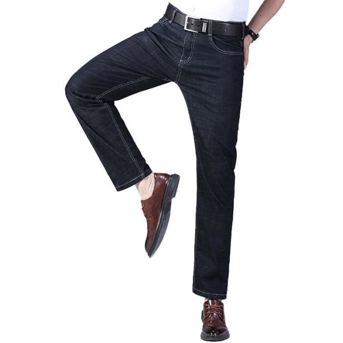 Jeans Homme Stretch Coupe Droite Jean Business 5 Poches Effet