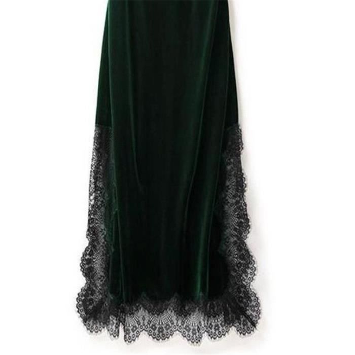 Jupe,jupe longue en velours, Vintage, noire, ?�l?�gante, esth?�tique, Patchwork, velours, Sexy 