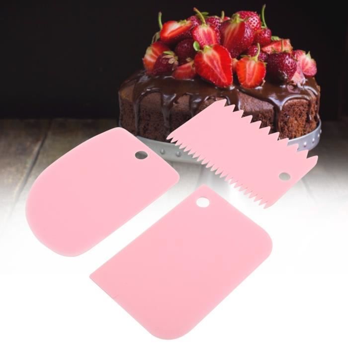 Set 6 Spatules Pâtisserie CUHZA - Plastique Alimentaire Rose - Décoration Gâteaux DIY