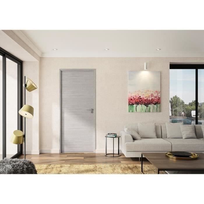 OPTIMUM Bloc Porte ajustable décor chêne gris clair BILBAO - 204 x 73 cm -  Gauche - Cdiscount Bricolage