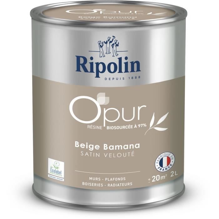 Ripolin Opur murs boiseries radiateurs beige bamana satin velouté - 2 L