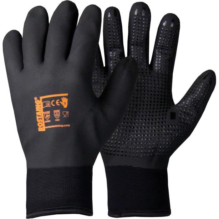 Gants Rostaing MIDSEASON Kaki Noir - Chauds, Tactiles Et Résistants Pour Travaux Demi-Saison